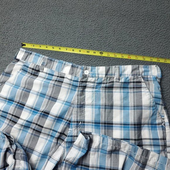 American Heritage Plaid Shorts Blue Gray Mens 40 Measured - Picture 3 of 7